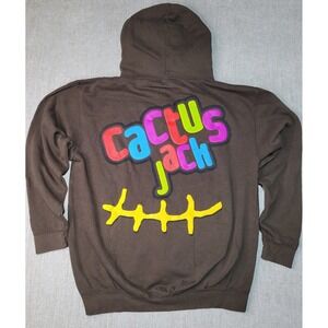Travis Scott Cactus Jack X McDonalds Collab Smile Hoodie Mens L Brown